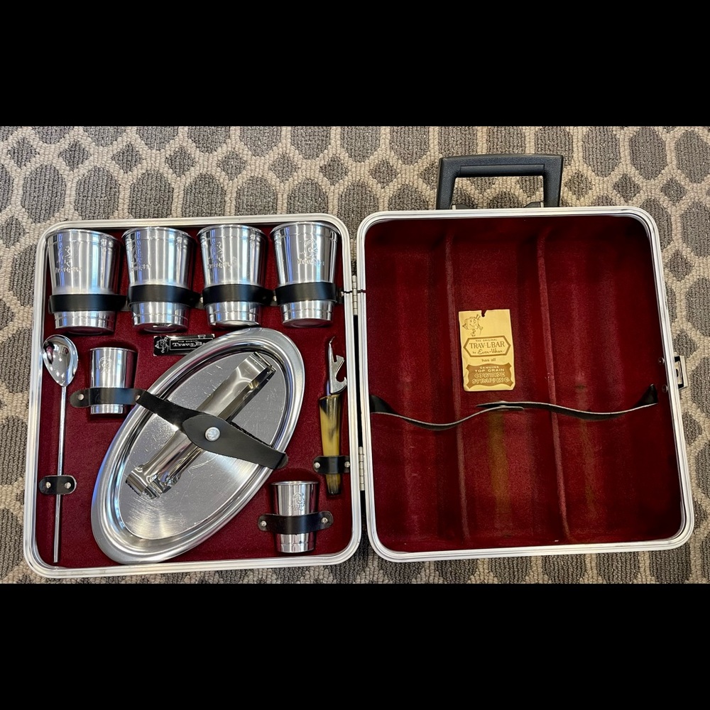 Vintage Trav-L-Bar EXECUTAIN 101 EverWare Bar Cocktail Set Travel Case
